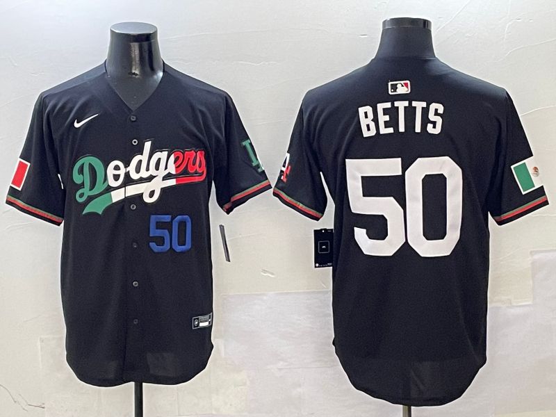 Men Los Angeles Dodgers #50 Betts Black Mexico Nike 2025 MLB Jersey style 4->los angeles dodgers->MLB Jersey